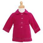 Shyla Toddler Girls Hot Pink Ribbon Trimmed Wool Coat Jacket 2T