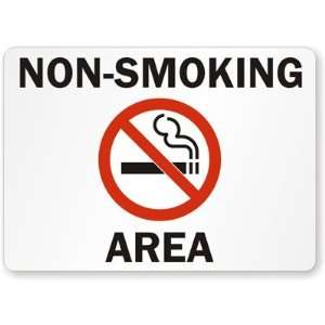  Non Smoking Area (with symbol). Laminated Vinyl Sign, 14 