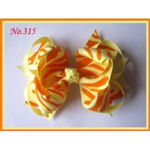  Boutique Double Ring Large Hair Bow   5.5   Yellow 