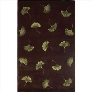  Chateau Mocha Ginkgo Leaves Contemporary Rug Size 26 x 