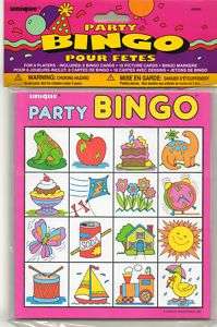 Kids Party Bingo Game for 8   Party Supplies 011179090891  