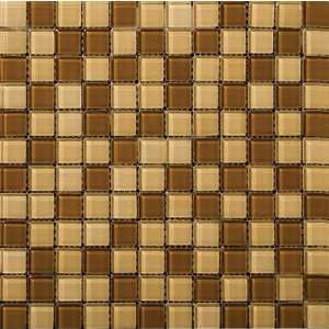  Lucente 1 x 1 Glossy Mosaic Blend in Amber / Honey
