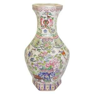 Oriental Vase with Spring Colors, Ming Vase Design   Hand Painted 