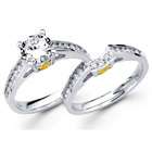   Semi Mount Diamond Engagement Rings Set 18k Multi Tone Gold Wedding