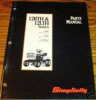 Simplicity 12RTH & 12LTH Lawn Tractor Parts Catalog  