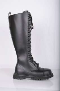 DEMONIA ROCKY 30 eyelet S/T Burgandy Leather Knee Boot  