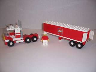 LEGO   SEMI TRUCK w/ TRAILER & Minifig (Red & White)  
