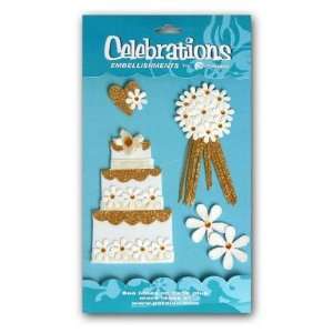    Gold & Cream Three Tier Wedding Cake Arts, Crafts & Sewing