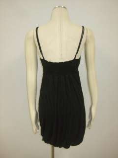   Anthropologie Little Black Ruched Draped Evening Party Dress Sz M