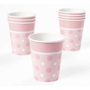  Pink Polka Dot Cups   Tableware & Party Cups Toys & Games
