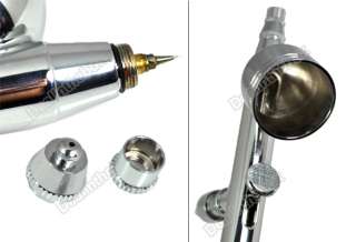 Dual Action Airbrush Gun 0.3mm Spray Nail Art 7CC Paint Kit Gravity 