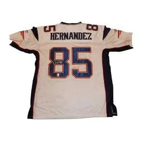   Aaron Hernandez Uniform   White #85 AH Holo   Autographed NFL Jerseys