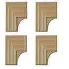 MirrEdge Regal Birch Contemporary Corner Plates (4 Pack)