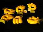 Tropical BUNCH of Bananas NAPKIN Rings Holders YELLOW Green SET 6 