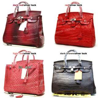Elegant series croc embossed lock bag woman handbag w43  