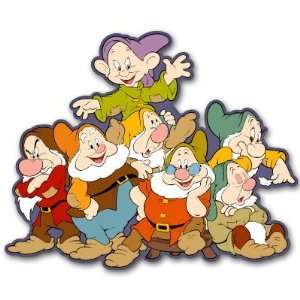  Snow White and Seven 7 Dwarfs cartoon sticker 6 x 5 