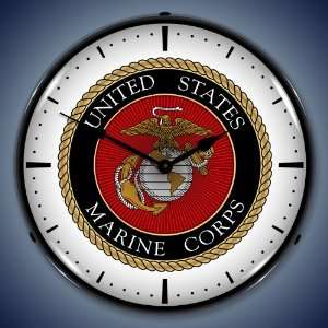   Sign and Clock USA710130 14 US Marine Corps Lighted Clock Automotive