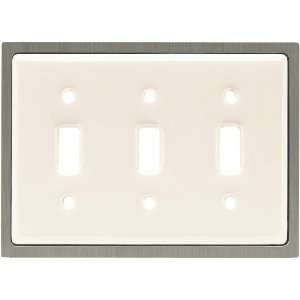 Liberty Hardware 64156 Ceramic Insert Triple Switch Wall Plate, Bisque