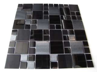 STUNNING BLACK Stainless Steel Mosaic Tiles on Mesh kitchen bathroom 