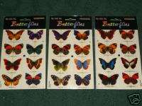 LOT of 24  3 D real looking POP UP  BUTTERFLY STICKERS  