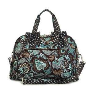  Quilted Flower Paisley Print Duffle Bag/ Double Strap 