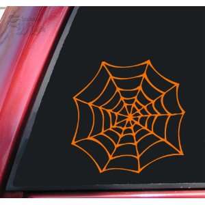 Spider Web Vinyl Decal Sticker   Orange