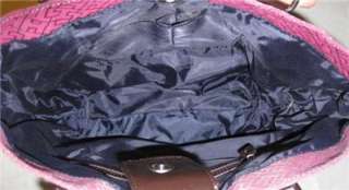 Tommy Hilfiger Womens Shopper Purse NS Tote Handbag Pink Brown 