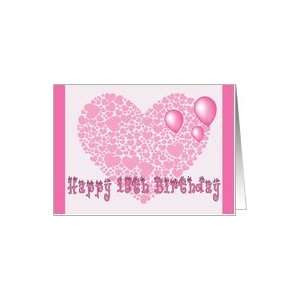  15th Birthday, Pink hearts, balloons & hearts Card Toys & Games