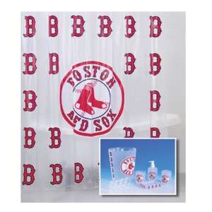 Boston Red Sox 7 Piece Shower Curtain And Bath Accessory 