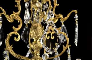  Chandelier Antique Vintage Brass Bronze Glass Empire Baccarat Style