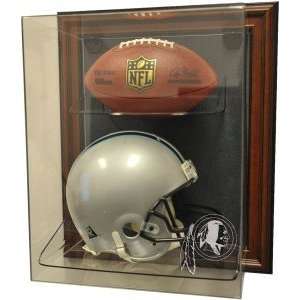  Washington Redskins Helmet and Football Case Up Display 