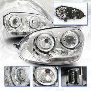   Up VW GOLF V Dual Halo Projector Headlights   DEPO   SAE DOT Approved