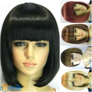  style (5 colors) Straight Bang short Straight Wig wigs with wig cap