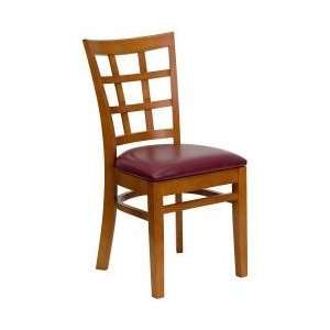  HERCULES™ Window Back Wood Restaurant Chair with Cherry 