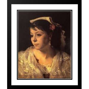   Framed and Double Matted Head of an Italian Woman