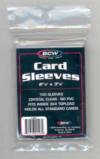 100 CT BCW Penny Card Plastic Sleeves NEW Crystal Clear Bags  