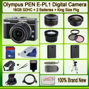  Olympus PEN E pl1 Digital Camera (Black) with Olympus 14 
