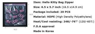 HELLO KITTY Plastic Zipper Bag Food Storage Travel Cosmetic Vinyl 