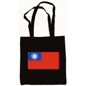  Myanmar Flag Canvas Tote Bag Black 
