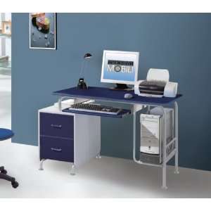 Techni Mobili Buggy Kids MDF Computer Desk with Drawers, Drk Blue 
