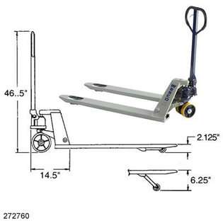 Wesco Pallet Jack Lowboy 21 Wx48 L Forks 3  8 H 5,500lbs Cap Steel 