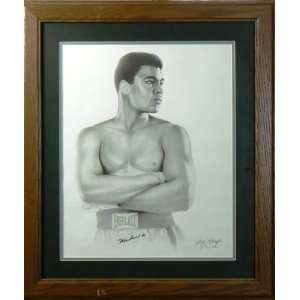 Muhammad Ali Autographed Litho   Autographed Boxing Art  