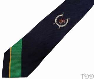 polo ralph lauren navy blue equestrian silk tie