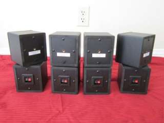 NEW (4) Dual Cube Speakers.Home Theater Rear Black Surround Sound 