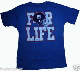 New Authentic Junk Food NFL New York Giants For Life Adult T Shirt 