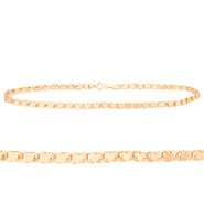 Yellow Gold Mirror Heart Rope Anklet 