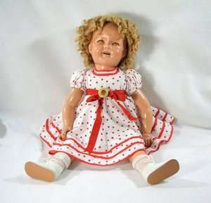 Antique Shirley Temple Doll & Pin Composition Doll 27 Inch  