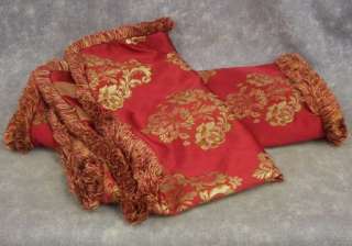 WATERFORD King Stripe & Floral Paisley Burgunday/Tan/Gold Bedding Set 