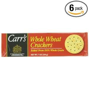 Carrs Whole Wheat Crackers, 7 Ounce Boxes (Pack of 6)  