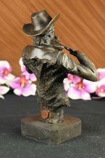   Modern Art Female Violin Fidler Player Bronze Marble Sculpture Statue